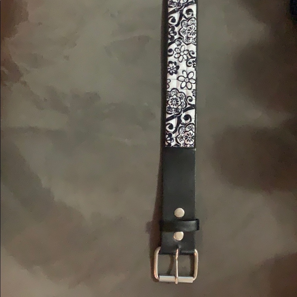 Medium black and white studded belt